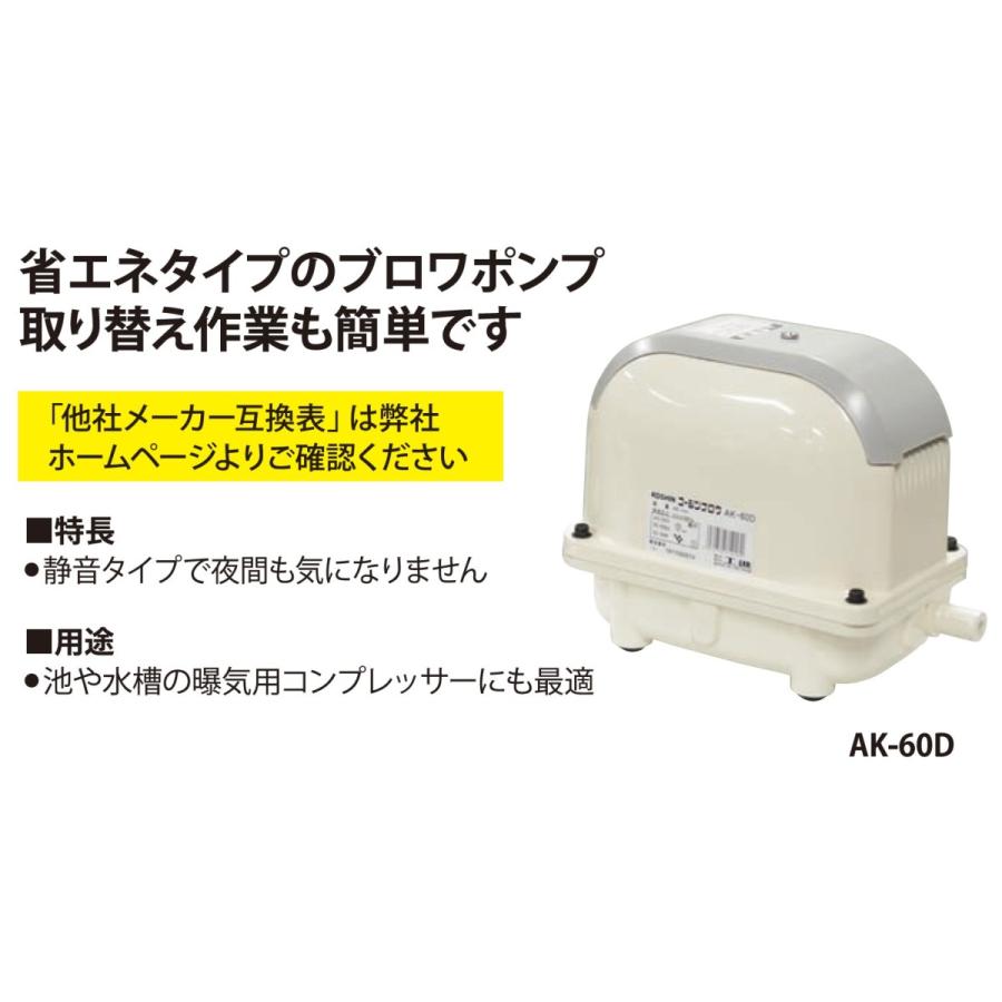 KOSHIN 浄化槽ブロワポンプ 風量100L AK-100 AK100▽0718505(株