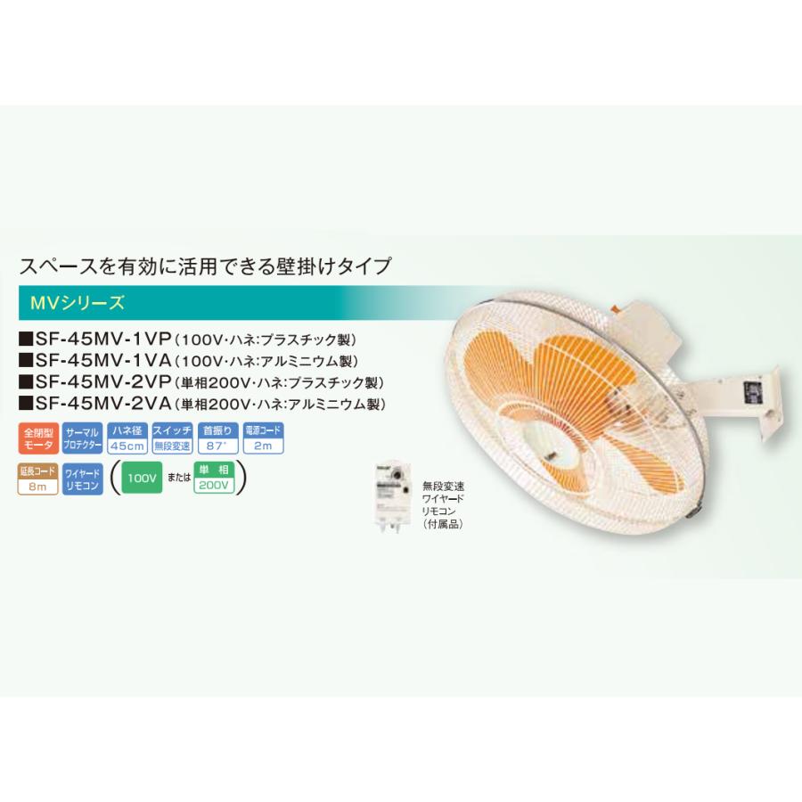 スイデン 単相200V SF-45MV-2VP 業務用　工場扇 送料無料】スイデン 工場扇 SF-45VS-1VP2 単相100V 首振り角度75
