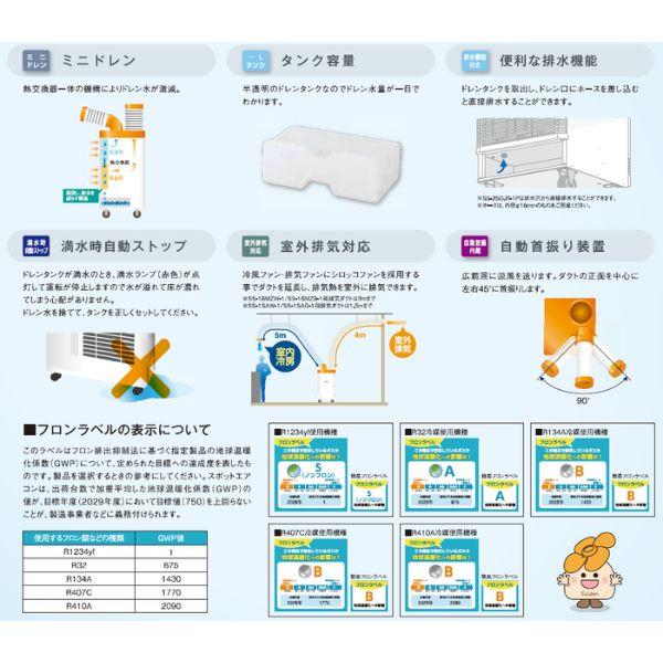 Suiden/スイデン スポットエアコン 【ノンフロン】1口 首振りなし 三相