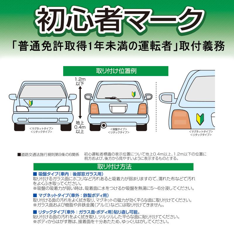 初心者マーク マグネット2枚入 WM-01|procyoncarshop|03
