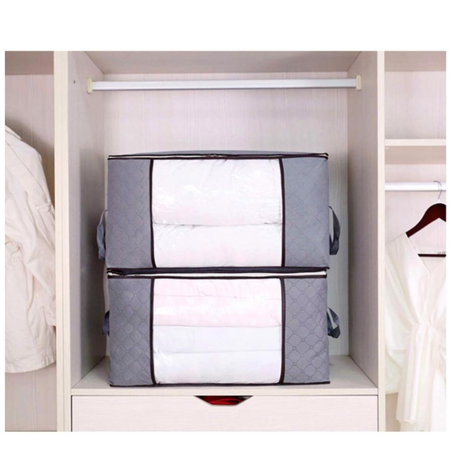 布団収納袋 バック 衣類入れ ケース 布団カバー 大容量 折り畳み可 防湿 防塵 防虫 持ち手付 不織布 省スペース |  | 09