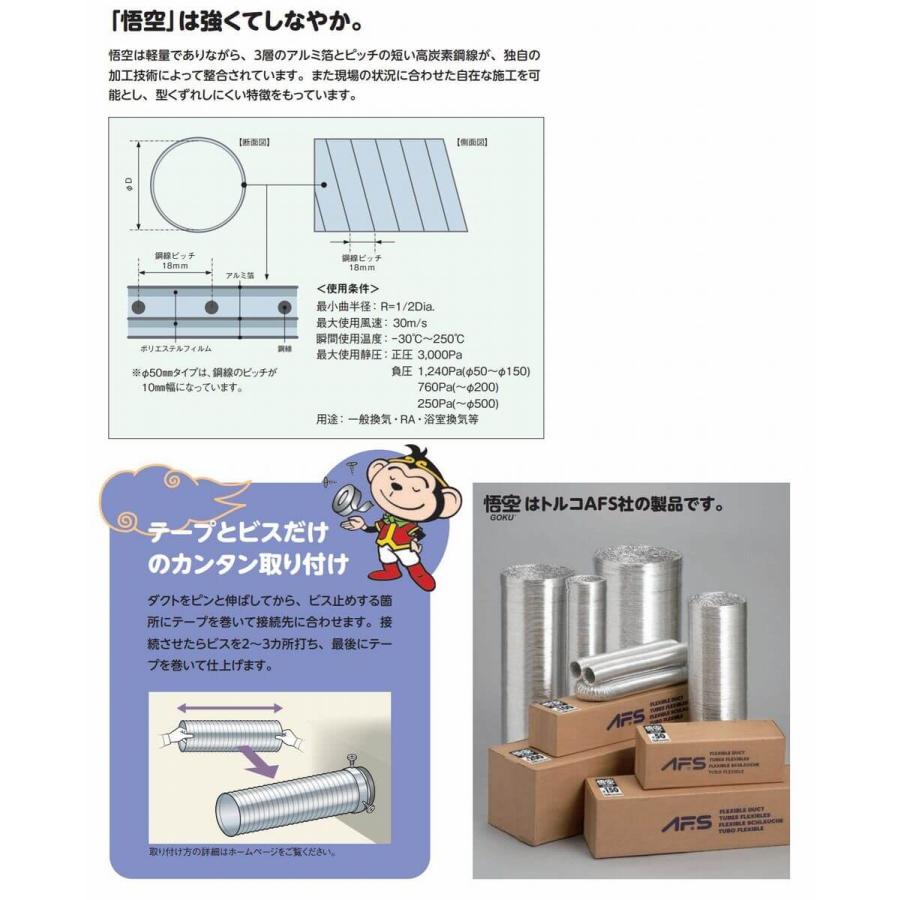 悟空 150φ×10M ワイヤアルミダクト ワイヤーアルミフレキ オリエント商事｜prodiy｜05