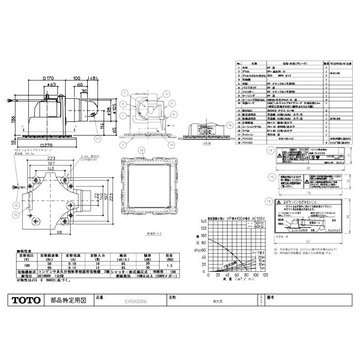 TOTO EKI00006 換気扇 EKI00003N1 EKI00003N2 EKI00003N3 EKI665代替品 EKI665N2同等品｜prodiy｜02