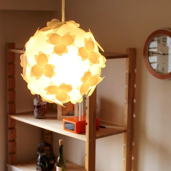 ペンダントライト - さくら色⇔電球色 LED・コード付 桜のカバーシェードランプ 本体組立出荷 - コハルライト　送料無料 |  | 01