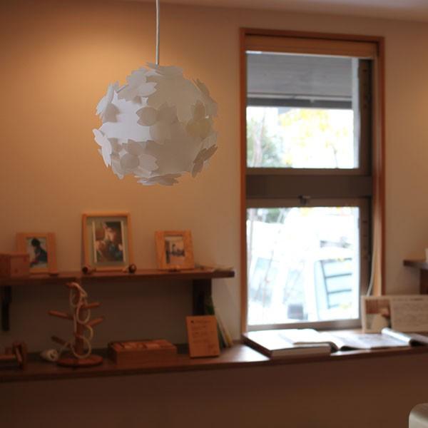 ペンダントライト - さくら色⇔電球色 LED・コード付 桜のカバーシェードランプ 本体組立出荷 - コハルライト　送料無料 |  | 03