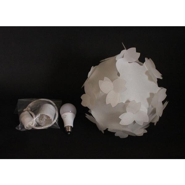 ペンダントライト - さくら色⇔電球色 LED・コード付 桜のカバーシェードランプ 本体組立出荷 - コハルライト　送料無料 |  | 05