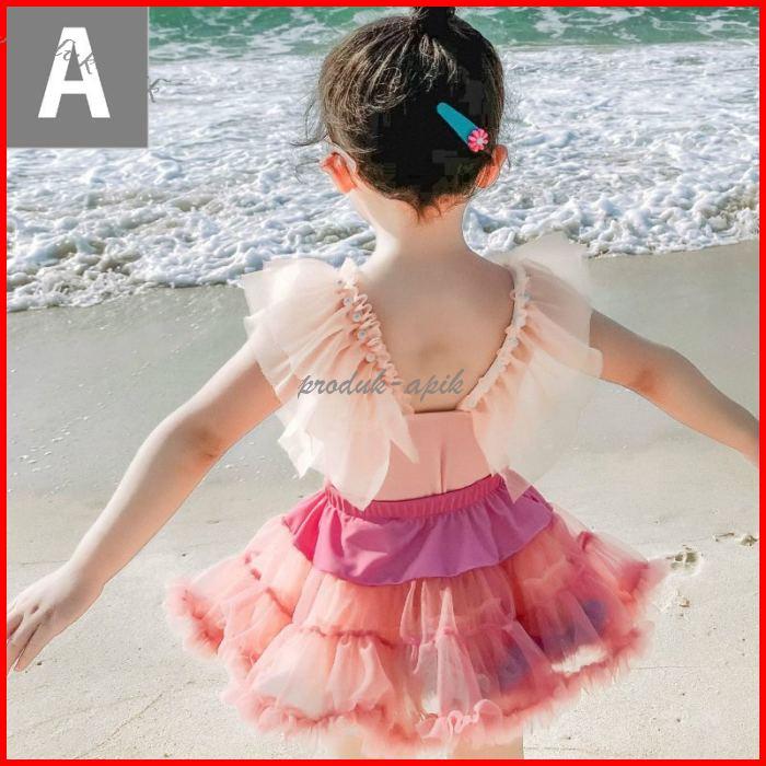 水着 女の子 80cm90cm100cm110cm1cm130cm Uvカット Akx77 お洒落 かわいい キュート チュール ナチュラル パール付き ピンクおしゃれ フリフリ 子供 人気ショップ かわいい