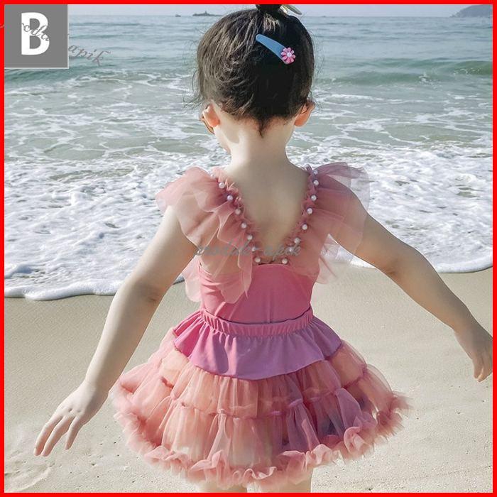 水着 女の子 80cm90cm100cm110cm1cm130cm Uvカット Akx77 お洒落 かわいい キュート チュール ナチュラル パール付き ピンクおしゃれ フリフリ 子供 人気ショップ かわいい