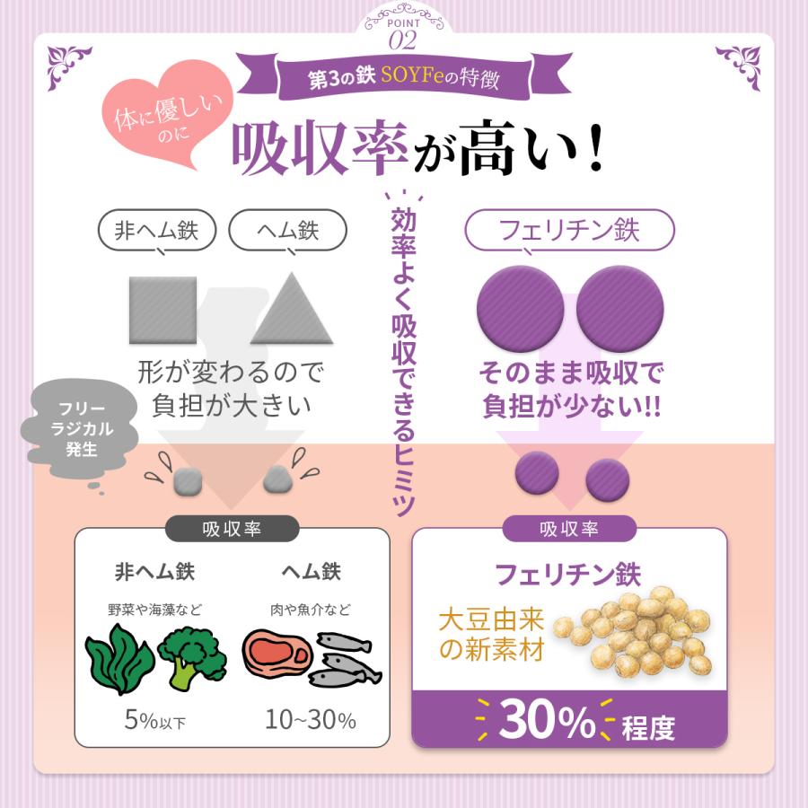 鉄分 サプリ フェリチン鉄 葉酸 大豆 イソフラボン サプリメント まめ鉄 鉄分補給 女性 男性 効果 強力 フェリチン 鉄 日本製 オススメ 30日分 送料無料 (SOYFe) | PROE | 10