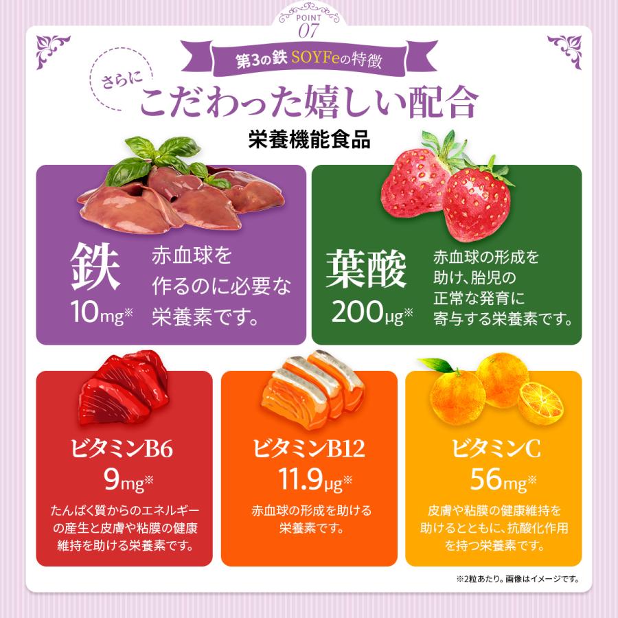 鉄分 サプリ フェリチン鉄 葉酸 大豆 イソフラボン サプリメント まめ鉄 鉄分補給 女性 男性 効果 強力 フェリチン 鉄 日本製 オススメ 30日分 送料無料 (SOYFe) | PROE | 15