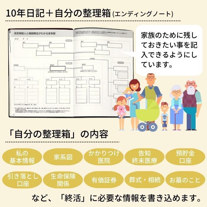 日記帳 終活 エンディングノート 石原出版社 石原10年日記 2023年〜2032年 B5判 ブラウン｜profit｜06