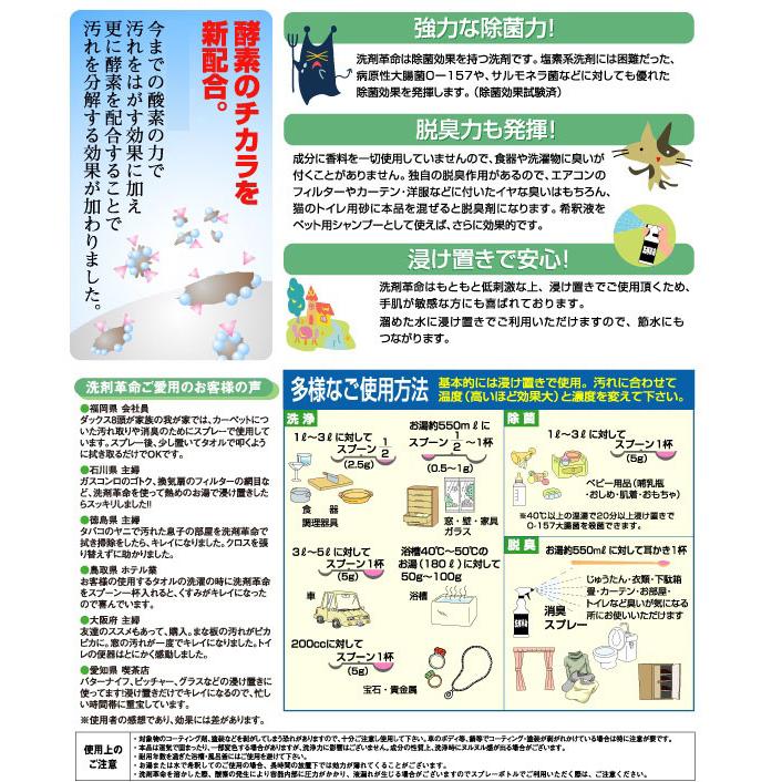 洗剤 せんざい 洗たく 洗濯  除菌 SUPER洗剤革命 300gセット 掃除大掃除拭き掃除食器洗い洗車洗浄 脱臭｜profit｜02