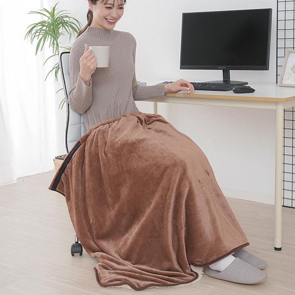 ひざ掛け ポンチョ 腰巻きスカート ロング HOTαアルミ入り腰巻き