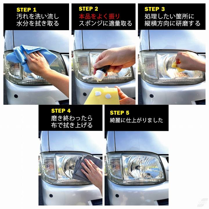 車のヘッドライト(黄ばみ)磨き等にコードレス小型ポリッシャーUSB/C メール便対応 車 ヘッドライト 黄ばみ くすみ 車のヘッドライト