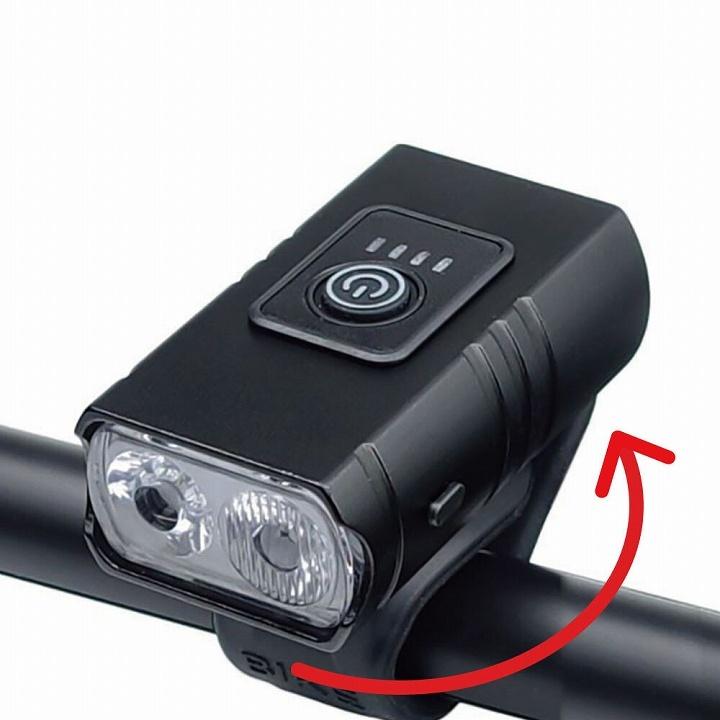 防水 IP65 サイクリング 充電式 自転車用ヘッドライト 最大1000ルーメン LEDライト ライト 簡単装着 小型 軽量 高角 スポット｜profit｜08