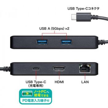サンワサプライ USB Type-C ドッキングステーション USB-DKM7BK_3