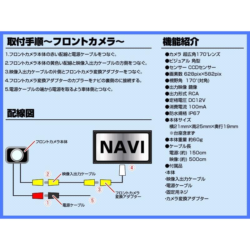 ALPINE（アルパイン） ナビ 対応 フロントカメラ + バックカメラ