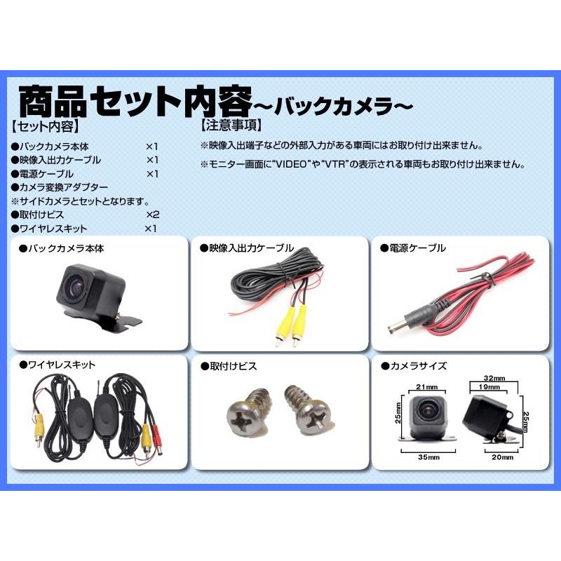 ミツビシ ナビ 対応 サイドカメラ + バックカメラ ワイヤレスキット付 set 後付け 車載用 CCDサイドカメラ 高画質 CCDバックカメラ｜profits-os｜02