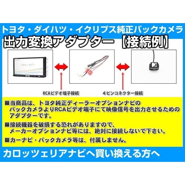 トヨタ ディーラーオプションナビ 純正 バックカメラ カロッツェリア カーナビへ接続キット 出力変換 アダプター RCA ビデオ端子｜profits-os｜02