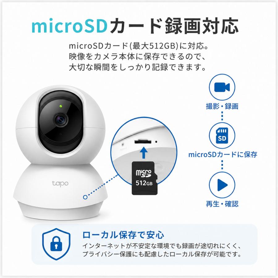tapo Tapo C200 パンチルト Wi-Fiカメラ 室内 防犯カメラ ベビー