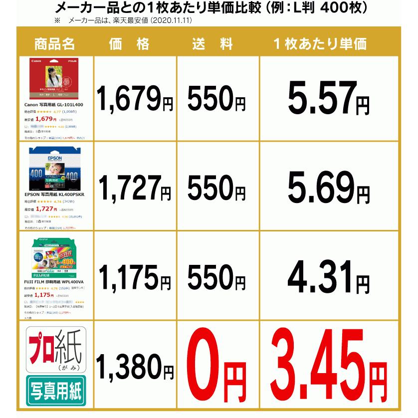 写真用紙 2l判 厚口 400枚 送料無料 インクジェット用紙 プリンター用紙 フォトペーパー キャノン エプソン Photo 2l 400 写真用紙 とアルバム用紙のプロ紙 通販 Yahoo ショッピング