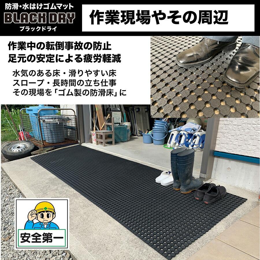 スタッドレスマット 防滑・水はけゴムマット BLACK DRY ブラックドライ