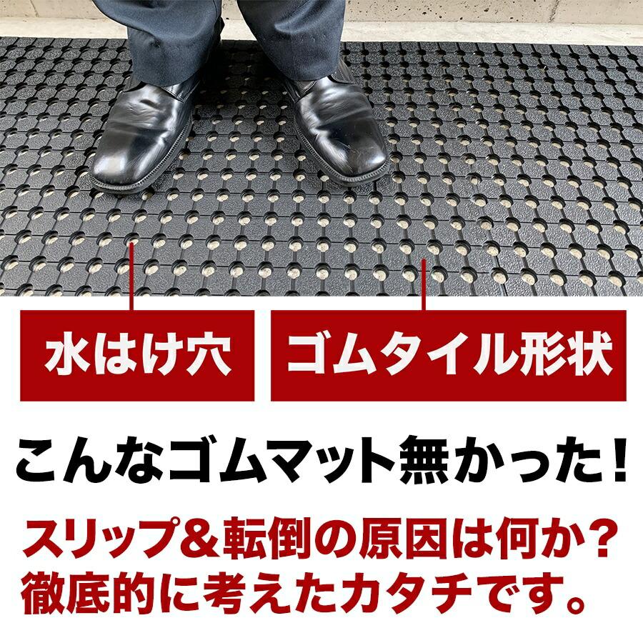防滑・水はけゴムマット BLACK DRY ブラックドライ 90cm×1.5m 屋外用 滑り止めマット 有孔 透水 排水 ぬかるみ対策 爆買_3