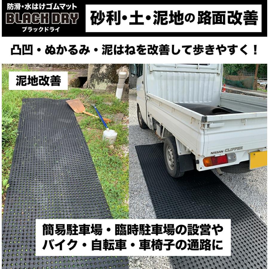 スタッドレスマット 防滑・水はけゴムマット BLACK DRY ブラックドライ