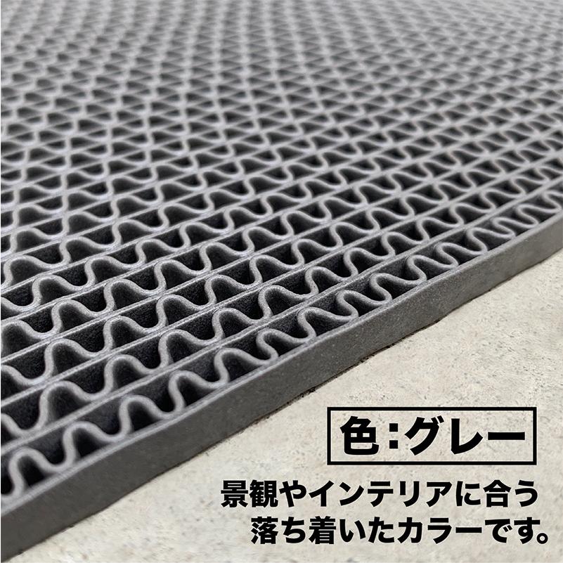 スタッドレスマット 船の滑り止めマット 90cm×2m 2枚同梱セット グレー