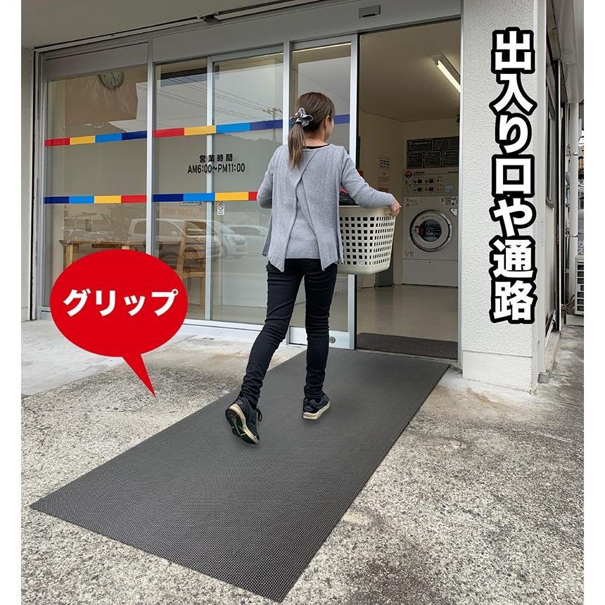 歩行 滑り止めマット スタッドレスマット 90cm×2m 1枚入り グレー 高規格6mm厚 安全用 屋外 屋内 玄関マット ドアマット 通路 廊下 風呂 ノンスリップ | スタッドレスマット | 04