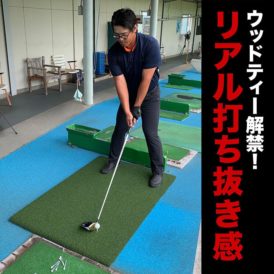 ウッドッティーを刺せるプロ仕様 アウトレットサイズ TEEUP PRO RANGE MAT 150cm×97cm ティーアッププロレンジマット ゴムティー3個 ゴルフマット｜progolf｜03