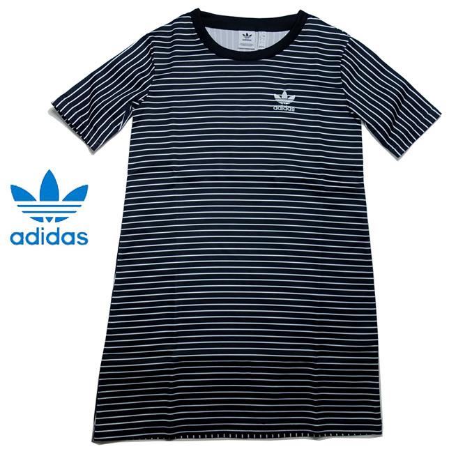adidas アディダス オリジナルス レディース ボーダー ストライプ ワンピース 半袖 DU9871 | adidas Originals