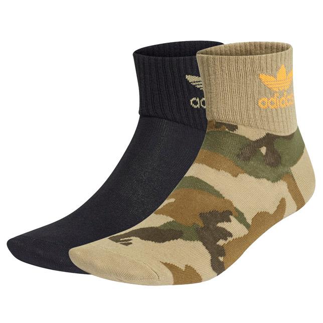 adidas アディダス オリジナルス 靴下 カモミッドアンクルソックス CAMO MID ANKLE SOCKS 2Pソックス ブラックタン ベージュ迷彩 メンズ レディース IZB95 | adidas Originals | 01