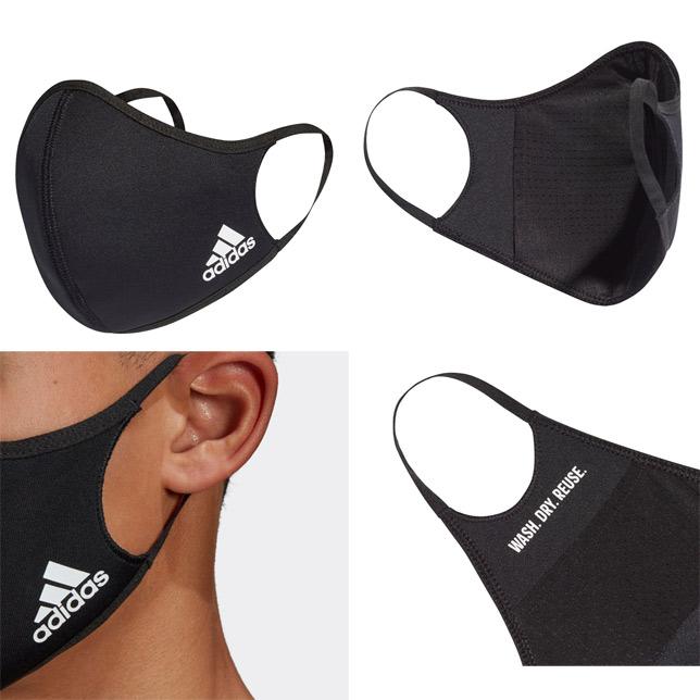 adidas アディダス フェイスカバー 3枚組 FACE COVERS 3-PACK マスク パフォーマンスロゴ ブラック M/Lサイズ KOH81 | adidas Originals | 01