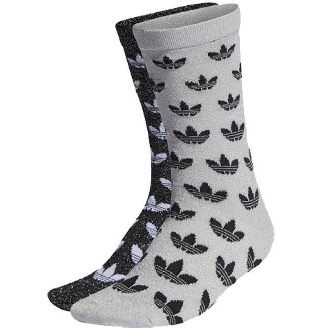 adidas アディダスオリジナルス モノグラム フルグリッター クルーソックス 2足組 靴下 メンズ レディース DC363 | adidas Originals | 01