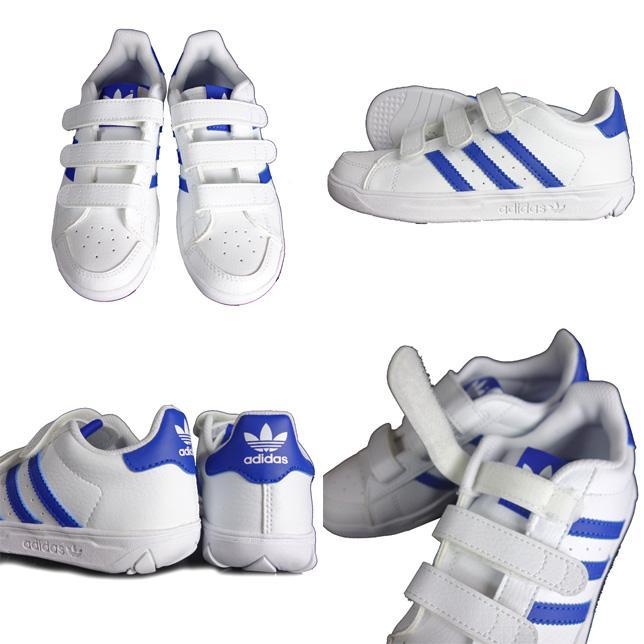 アディダス オリジナルス ALUMNO アルムノ CF K ホワイト×ブルー キッズ | adidas Originals | 01