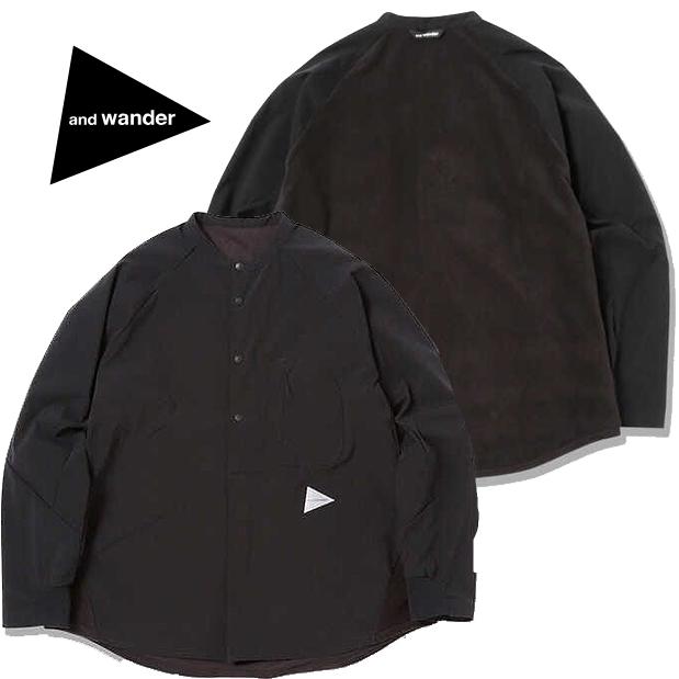 and wander アンドワンダー フリースベース バンドカラーシャツ 5743253027 スタンドカラーシャツ | 