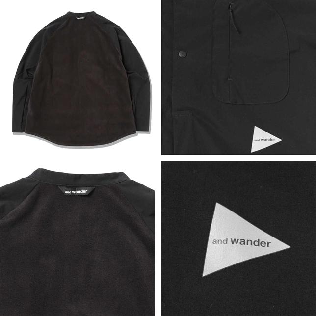 and wander アンドワンダー フリースベース バンドカラーシャツ 5743253027 スタンドカラーシャツ |  | 03