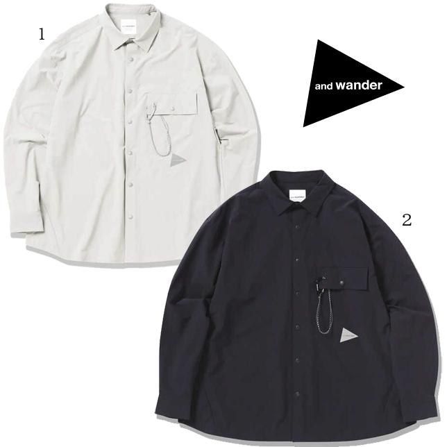 and wander アンドワンダー ライトダブルクロスシャツ 5743283071 ナイロンシャツ | 
