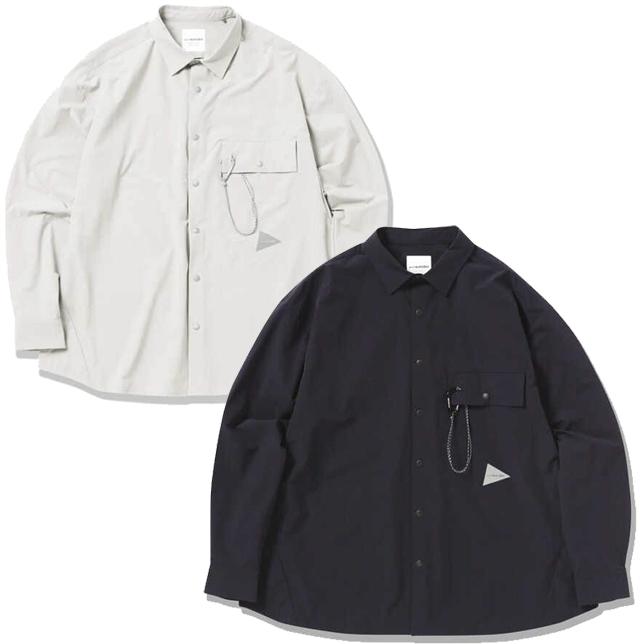 and wander アンドワンダー ライトダブルクロスシャツ 5743283071 ナイロンシャツ |  | 01