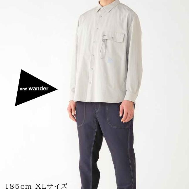 and wander アンドワンダー ライトダブルクロスシャツ 5743283071 ナイロンシャツ |  | 02