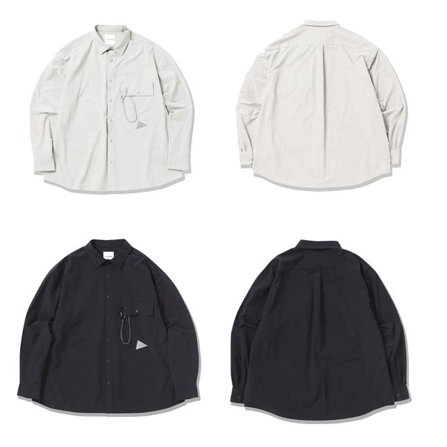 and wander アンドワンダー ライトダブルクロスシャツ 5743283071 ナイロンシャツ |  | 03