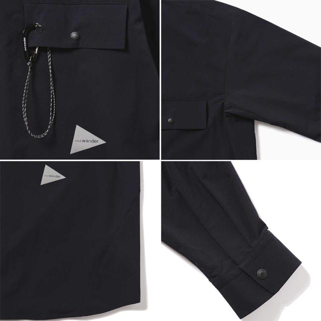 and wander アンドワンダー ライトダブルクロスシャツ 5743283071 ナイロンシャツ |  | 04