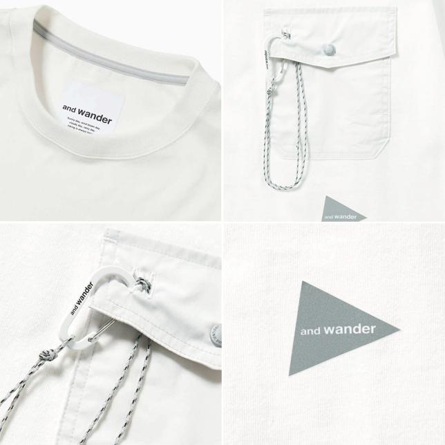 and wander アンドワンダー ヘビーコットン ポケット ロングスリーブ Tシャツ 5743284063 ロンT 長袖Tシャツ |  | 03