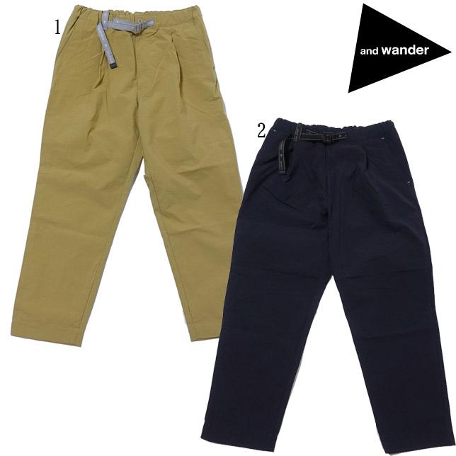 and wander アンドワンダー ナイロンチノタックテーパードパンツ 5744182176 | 