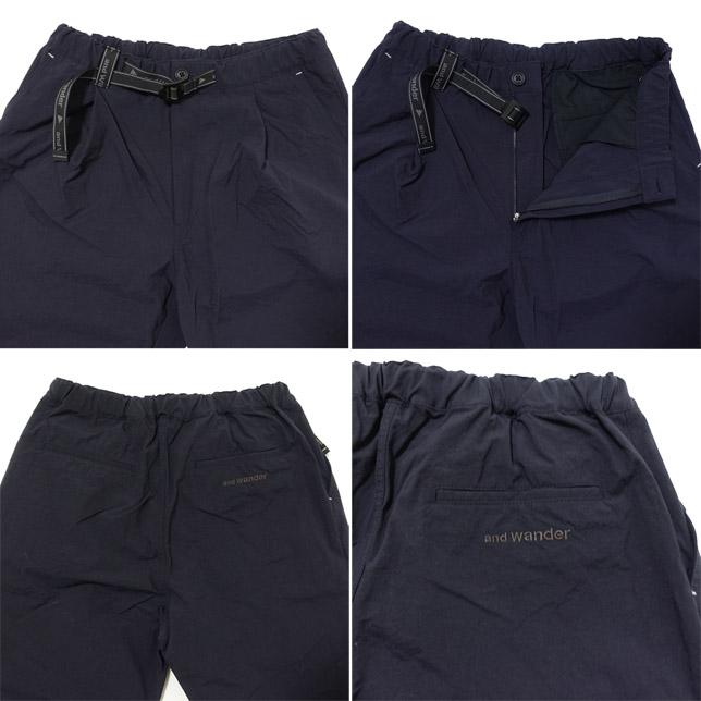 and wander アンドワンダー ナイロンチノタックテーパードパンツ 5744182176 |  | 03