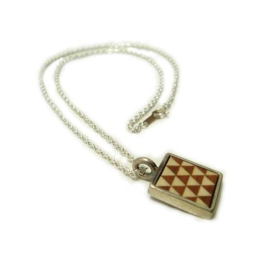 Atease アティース  AN-24シルバー＆寄木細工ネックレス | アティース