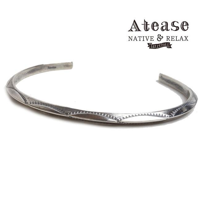 Atease アティース ナバホ族 シルバー バングル ブレスレット AB-NBH1-SV SIMPLE NAVAJO BRACELET / SILVER | アティース