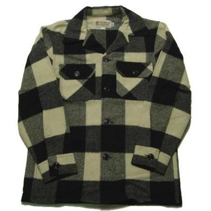 ＢＥＭＩＤＪＩ WOOLEN MILLS ベミジ ウールシャツジャケット　バッファローチェック ホワイト | 