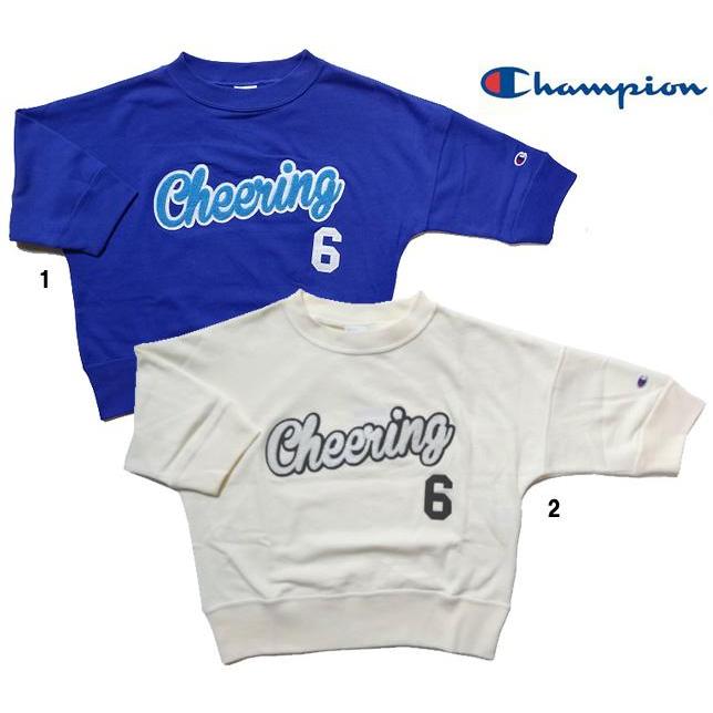 チャンピオン WOMEN クルーネック スウェット シャツ 5分袖 アップリケ CW-F006 レディース 女性用 | Champion